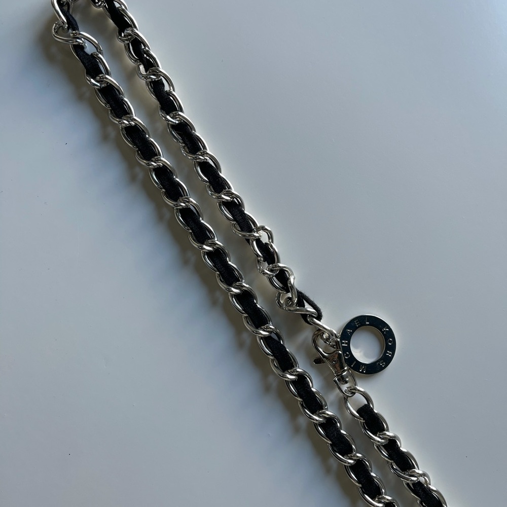 Michael Kors Silver and Black Chain Belt